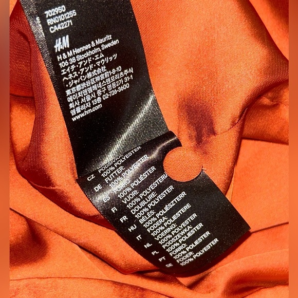 H&M Frill Burnt Orange Above Knee Dress Size 2 - Picture 9 of 12